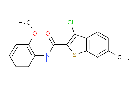 CAS No. 312938-74-2, 3-Chloro-N-(2-methoxyphenyl)-6-methylbenzo[b]thiophene-2-carboxamide
