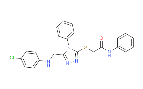 CAS No. 338430-26-5, 2-((5-(((4-Chlorophenyl)amino)methyl)-4-phenyl-4H-1,2,4-triazol-3-yl)thio)-N-phenylacetamide