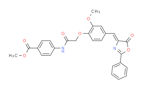 CAS No. 352435-49-5, Methyl 4-(2-(2-methoxy-4-((5-oxo-2-phenyloxazol-4(5H)-ylidene)methyl)phenoxy)acetamido)benzoate
