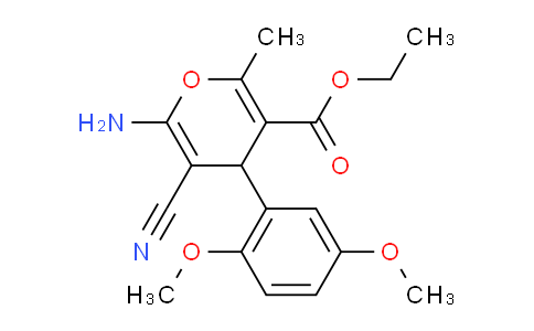 CAS No. 296246-40-7, Ethyl 6-amino-5-cyano-4-(2,5-dimethoxyphenyl)-2-methyl-4H-pyran-3-carboxylate