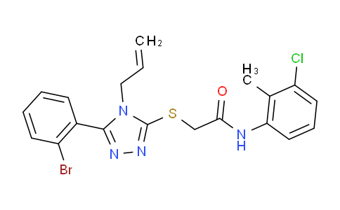 CAS No. 332912-94-4, 2-((4-Allyl-5-(2-bromophenyl)-4H-1,2,4-triazol-3-yl)thio)-N-(3-chloro-2-methylphenyl)acetamide
