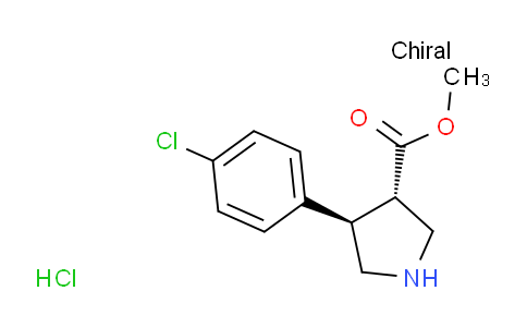 CAS No. 1807941-55-4, TRANS-METHYL 4-(4-CHLOROPHENYL)PYRROLIDINE-3-CARBOXYLATE HCL