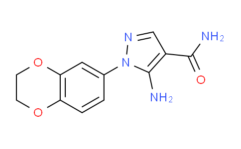 CAS No. 1416348-13-4, 5-Amino-1-(2,3-dihydrobenzo[b][1,4]dioxin-6-yl)-1H-pyrazole-4-carboxamide