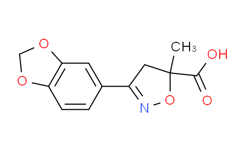 CAS No. 1326814-07-6, 3-(Benzo[d][1,3]dioxol-5-yl)-5-methyl-4,5-dihydroisoxazole-5-carboxylic acid