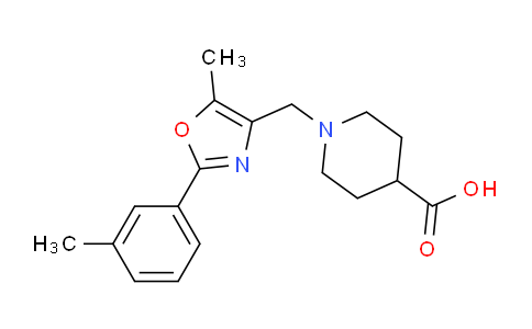 CAS No. 1119450-03-1, 1-((5-Methyl-2-(m-tolyl)oxazol-4-yl)methyl)piperidine-4-carboxylic acid