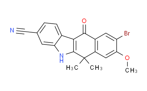 CAS No. 1256579-03-9, 9-Bromo-8-methoxy-6,6-dimethyl-11-oxo-6,11-dihydro-5H-benzo[b]carbazole-3-carbonitrile