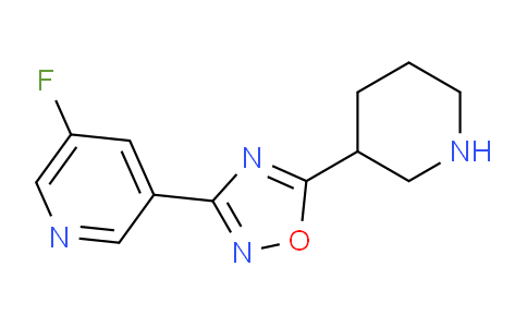 CAS No. 1437385-56-2, 3-(5-Fluoropyridin-3-yl)-5-(piperidin-3-yl)-1,2,4-oxadiazole