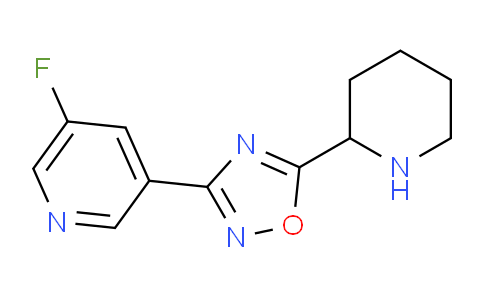 CAS No. 1437486-23-1, 3-(5-Fluoropyridin-3-yl)-5-(piperidin-2-yl)-1,2,4-oxadiazole