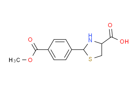 CAS No. 130431-85-5, 2-(4-(Methoxycarbonyl)phenyl)thiazolidine-4-carboxylic acid