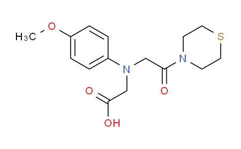 CAS No. 1142205-65-9, 2-((4-Methoxyphenyl)(2-oxo-2-thiomorpholinoethyl)amino)acetic acid