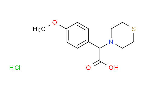 CAS No. 1214094-90-2, 2-(4-Methoxyphenyl)-2-thiomorpholinoacetic acid hydrochloride
