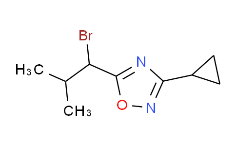CAS No. 1443287-56-6, 5-(1-Bromo-2-methylpropyl)-3-cyclopropyl-1,2,4-oxadiazole