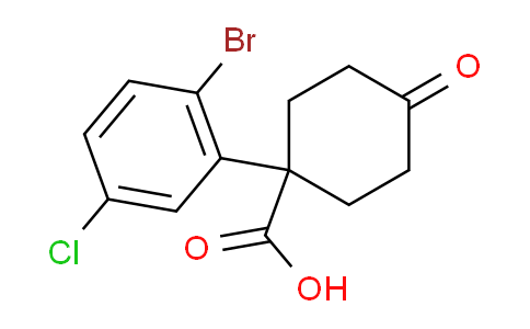 CAS No. 1385694-74-5, 1-(2-Bromo-5-chlorophenyl)-4-oxocyclohexanecarboxylic Acid