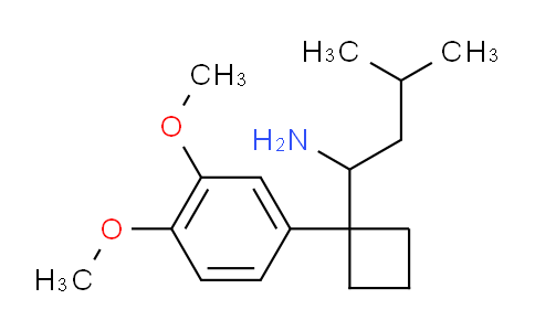 CAS No. 1446259-03-5, 1-[1-(3,4-Dimethoxyphenyl)cyclobutyl]-3-methyl-1-butylamine