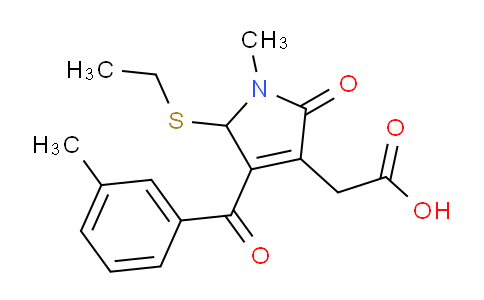 CAS No. 1269527-74-3, 2-(5-(Ethylthio)-1-methyl-4-(3-methylbenzoyl)-2-oxo-2,5-dihydro-1H-pyrrol-3-yl)acetic acid