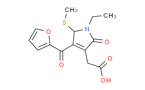 CAS No. 1269528-00-8, 2-(1-Ethyl-4-(furan-2-carbonyl)-5-(methylthio)-2-oxo-2,5-dihydro-1H-pyrrol-3-yl)acetic acid
