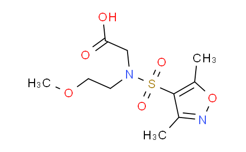 CAS No. 1033194-58-9, 2-(N-(2-METHOXYETHYL)-3,5-DIMETHYLISOXAZOLE-4-SULFONAMIDO)ACETIC ACID