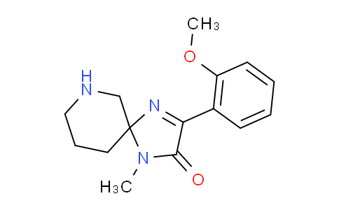 CAS No. 1713462-04-4, 3-(2-Methoxyphenyl)-1-methyl-1,4,7-triazaspiro[4.5]dec-3-en-2-one