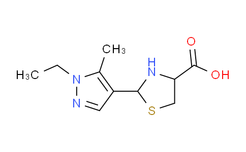 MC816670 | 1218470-17-7 | 2-(1-Ethyl-5-methyl-1H-pyrazol-4-yl)thiazolidine-4-carboxylic acid