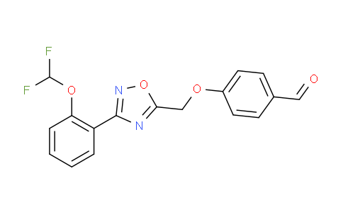 CAS No. 1707576-21-3, 4-((3-(2-(Difluoromethoxy)phenyl)-1,2,4-oxadiazol-5-yl)methoxy)benzaldehyde