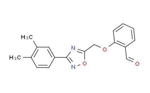 CAS No. 1707582-29-3, 2-((3-(3,4-Dimethylphenyl)-1,2,4-oxadiazol-5-yl)methoxy)benzaldehyde