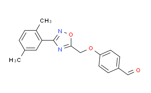 CAS No. 1707582-37-3, 4-((3-(2,5-Dimethylphenyl)-1,2,4-oxadiazol-5-yl)methoxy)benzaldehyde