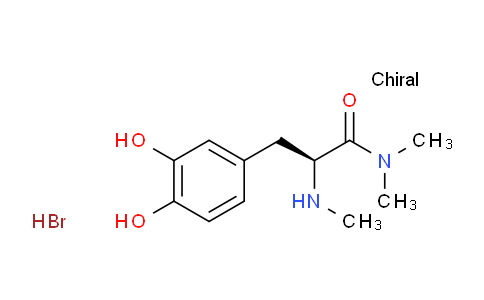CAS No. 1263078-19-8, (S)-3-(3,4-DIHYDROXYPHENYL)-N,N-DIMETHYL-2-METHYLAMINOPROPIONAMIDE HBR