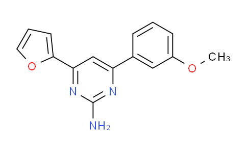 CAS No. 1263215-40-2, 4-(Furan-2-yl)-6-(3-methoxyphenyl)pyrimidin-2-amine