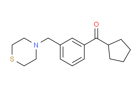 MC817081 | 898788-11-9 | Cyclopentyl 3-(thiomorpholinomethyl)phenyl ketone