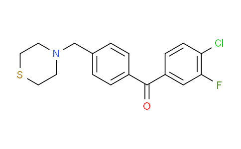CAS No. 898782-85-9, 4-Chloro-3-fluoro-4'-thiomorpholinomethyl benzophenone
