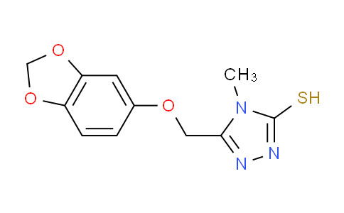 CAS No. 897831-07-1, 5-((Benzo[d][1,3]dioxol-5-yloxy)methyl)-4-methyl-4H-1,2,4-triazole-3-thiol