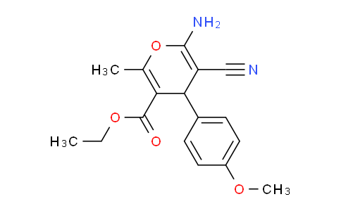 CAS No. 89809-76-7, Ethyl 6-amino-5-cyano-4-(4-methoxyphenyl)-2-methyl-4H-pyran-3-carboxylate