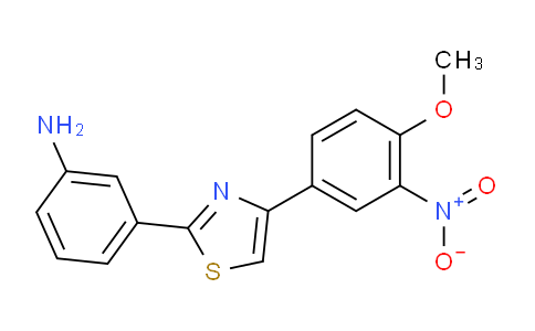CAS No. 886495-52-9, 3-(4-(4-Methoxy-3-nitrophenyl)thiazol-2-yl)aniline