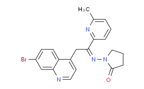 CAS No. 476473-60-6, 1-((2-(7-Bromoquinolin-4-yl)-1-(6-methylpyridin-2-yl)ethylidene)amino)pyrrolidin-2-one