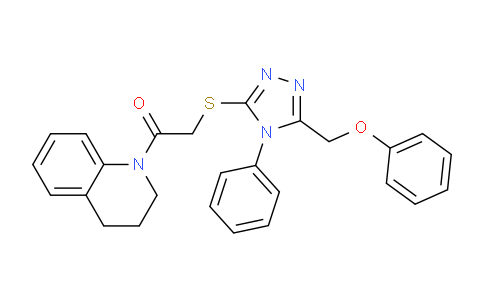 CAS No. 483284-59-9, 1-(3,4-Dihydroquinolin-1(2H)-yl)-2-((5-(phenoxymethyl)-4-phenyl-4H-1,2,4-triazol-3-yl)thio)ethanone