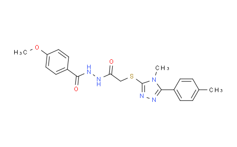 483285-30-9 | 4-Methoxy-N'-(2-((4-methyl-5-(p-tolyl)-4H-1,2,4-triazol-3-yl)thio)acetyl)benzohydrazide