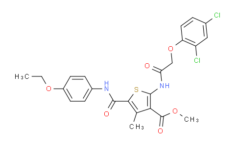 CAS No. 505095-40-9, Methyl 2-(2-(2,4-dichlorophenoxy)acetamido)-5-((4-ethoxyphenyl)carbamoyl)-4-methylthiophene-3-carboxylate