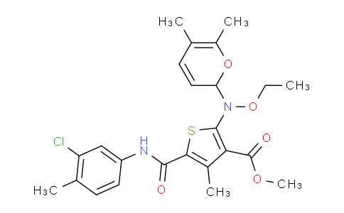 CAS No. 506417-16-9, Methyl 5-((3-chloro-4-methylphenyl)carbamoyl)-2-((5,6-dimethyl-2H-pyran-2-yl)(ethoxy)amino)-4-methylthiophene-3-carboxylate