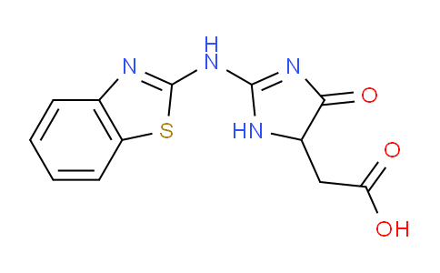 CAS No. 436811-21-1, 2-(2-(Benzo[d]thiazol-2-ylamino)-4-oxo-4,5-dihydro-1H-imidazol-5-yl)acetic acid