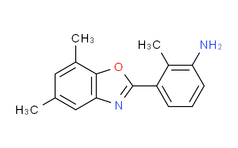 CAS No. 293737-76-5, 3-(5,7-Dimethylbenzo[d]oxazol-2-yl)-2-methylaniline