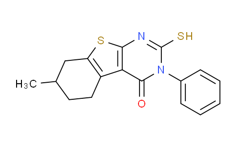 CAS No. 299919-85-0, 2-Mercapto-7-methyl-3-phenyl-5,6,7,8-tetrahydrobenzo[4,5]thieno[2,3-d]pyrimidin-4(3H)-one
