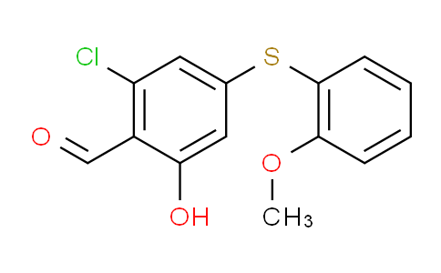 CAS No. 301179-85-1, 2-CHLORO-6-HYDROXY-4-(2-METHOXYPHENYLTHIO)BENZALDEHYDE