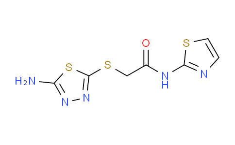 CAS No. 332114-12-2, 2-((5-Amino-1,3,4-thiadiazol-2-yl)thio)-N-(thiazol-2-yl)acetamide