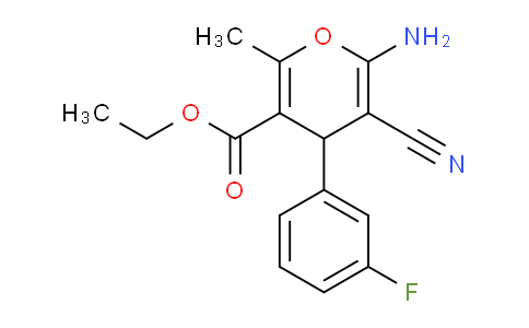CAS No. 332177-02-3, Ethyl 6-amino-5-cyano-4-(3-fluorophenyl)-2-methyl-4H-pyran-3-carboxylate