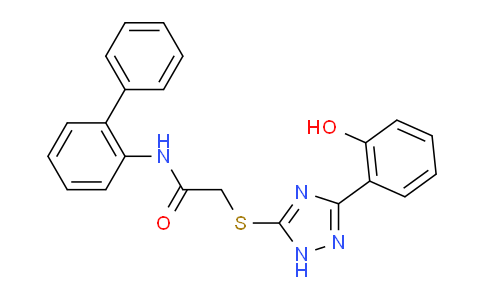 CAS No. 336180-54-2, N-([1,1'-Biphenyl]-2-yl)-2-((3-(2-hydroxyphenyl)-1H-1,2,4-triazol-5-yl)thio)acetamide