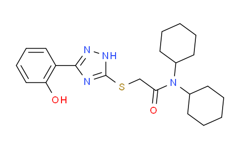 CAS No. 336180-60-0, N,N-Dicyclohexyl-2-((3-(2-hydroxyphenyl)-1H-1,2,4-triazol-5-yl)thio)acetamide
