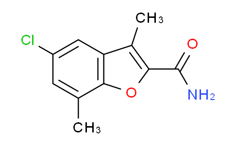CAS No. 35351-30-5, 5-Chloro-3,7-dimethylbenzofuran-2-carboxamide