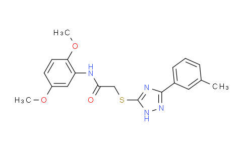 CAS No. 337490-59-2, N-(2,5-Dimethoxyphenyl)-2-((3-(m-tolyl)-1H-1,2,4-triazol-5-yl)thio)acetamide