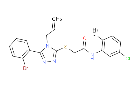 CAS No. 332912-95-5, 2-((4-Allyl-5-(2-bromophenyl)-4H-1,2,4-triazol-3-yl)thio)-N-(5-chloro-2-methylphenyl)acetamide