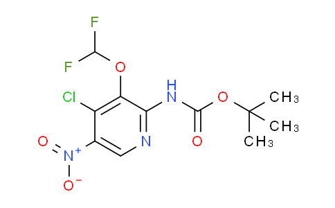 CAS No. 1956322-97-6, tert-Butyl (4-chloro-3-(difluoromethoxy)-5-nitropyridin-2-yl)carbamate